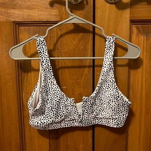 black and white shein polkadot swimsuit top